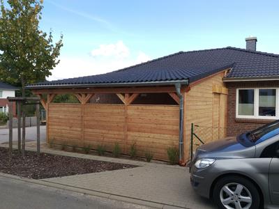 Carport mit Dachziegeln